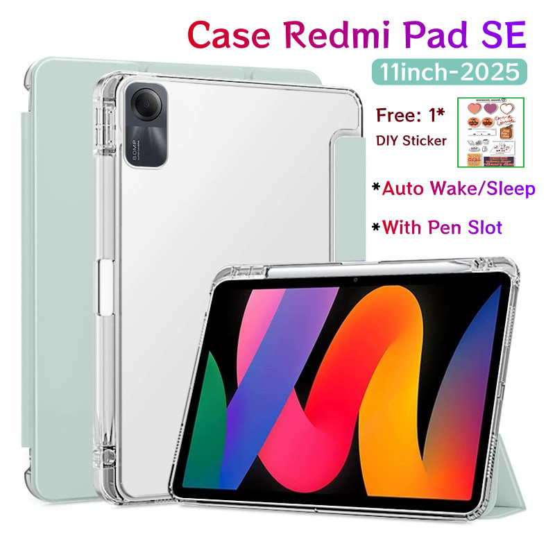 เคส Redmi Pad SE 11 นิ้ว 2025 เคสป้องกันแม่เหล็กสําหรับ Xiaomi Redmi SE ฝาครอบด้านหลังโปร่งใส Redmi 