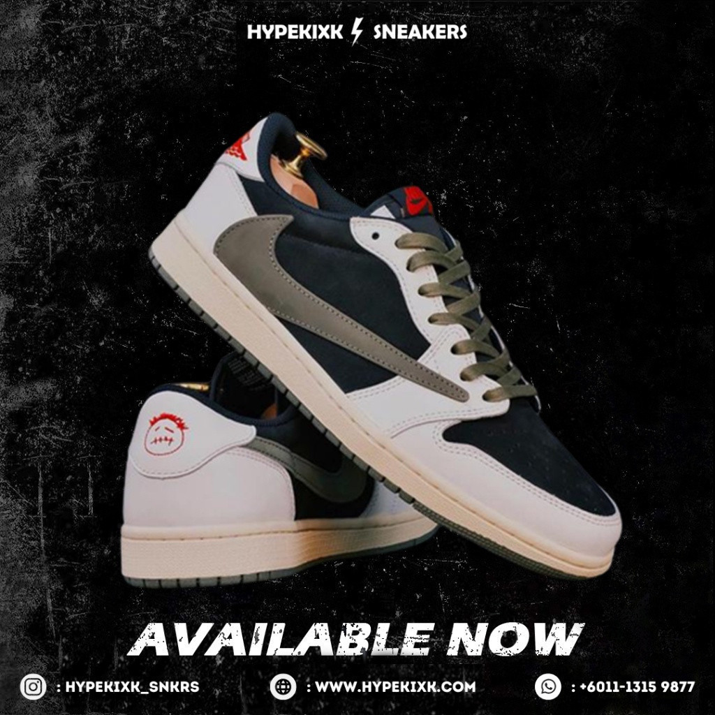 NK Air Jordan 1 Retro Low og SP Travis Scott olive dz4137 106 (ของแท้ 100%) รองเท้าผ้าใบ