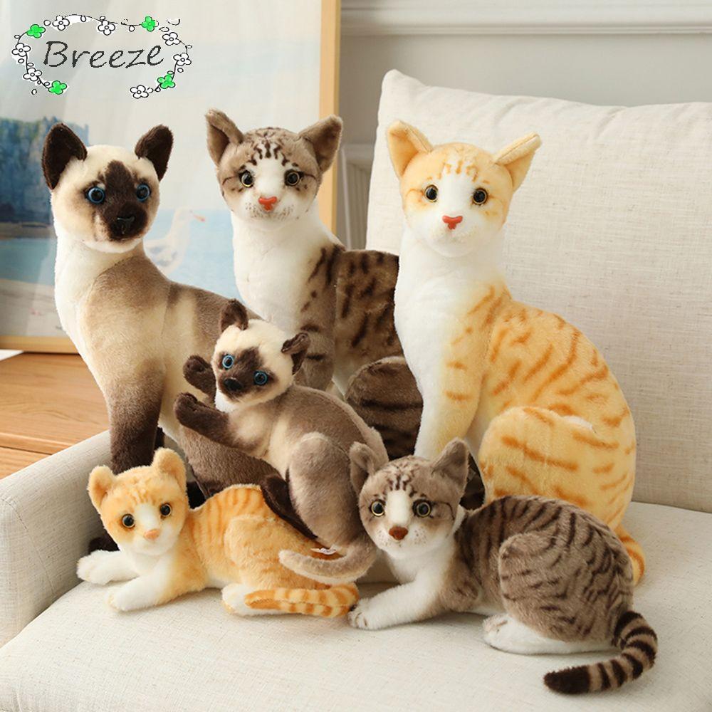 BREEZE จําลองแมวของเล่นตุ๊กตาตุ๊กตาตุ๊กตาสยามแมวสีส้มแมวหมอนเด็ก