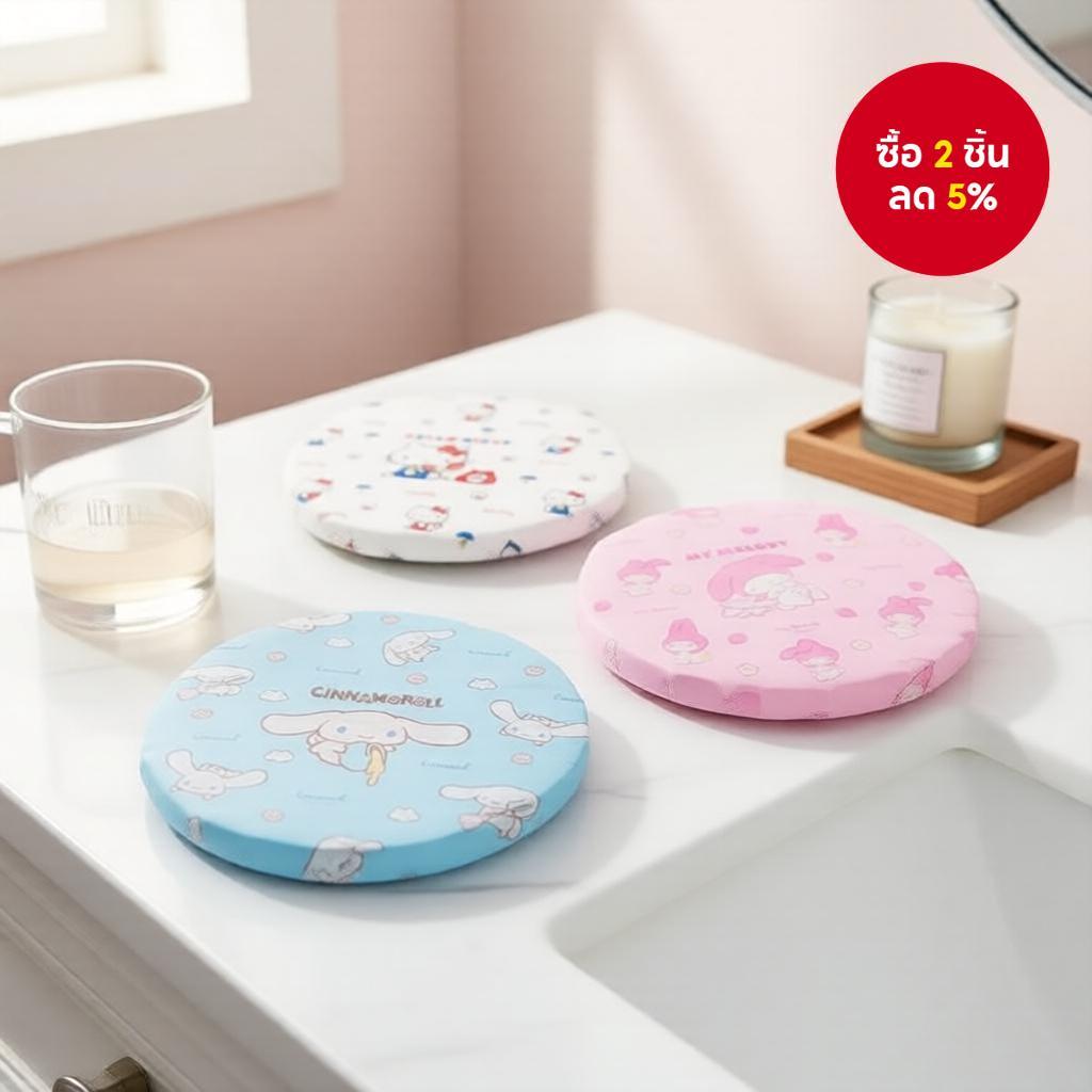 MINISO  ชุดหมวกคลุมผมอาบน้ํา 3 ชิ้น ลาย Sanrio Characters Cinnamoroll, My Melody, Hello Kitty ขนาด 16.5x24 ซม.