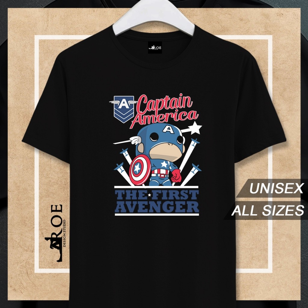 เสื้อยืด Baju CAPTAIN AMERICA FIRST AVENGER FUNKO Unisex