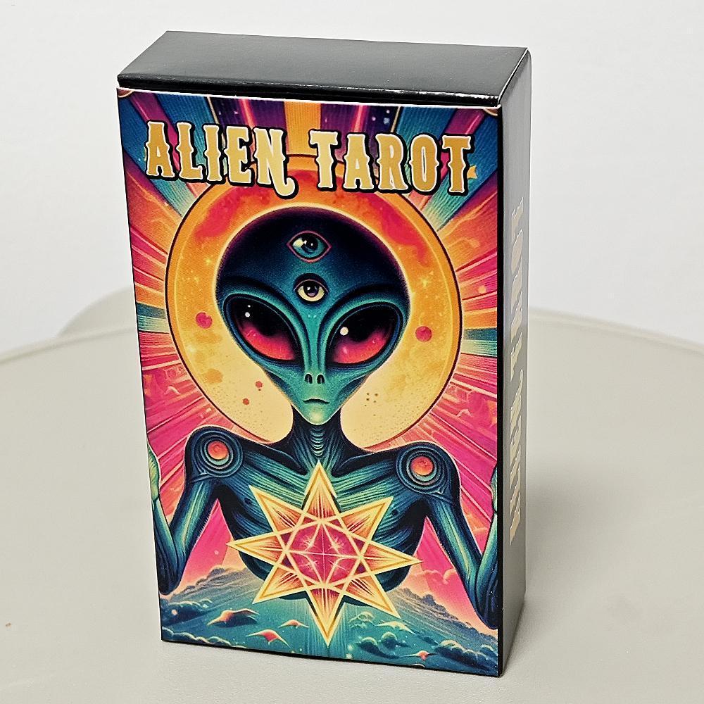 Alien Tarot Cards 10.3*6 ซม.78 ชิ้นไพ่ทาโรต์ตามไรเดอร์ระบบพนักงานเสิร์ฟ