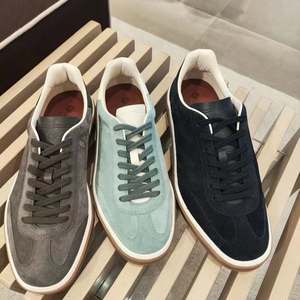 L5Y7 Italy*LP Men's Shoes24New Tennis Walk Men's German training sneakers, leather suede thick-soled