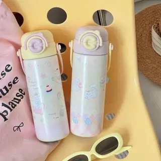 ขวดน้ํามือ, ป้องกันการรั่วซึม 316 ถ้วยเก็บความร้อนสแตนเลส, ลูกแมวการ์ตูนแบบพกพาอินเทรนด์ 500 มล. ถ้วยฉนวนสําหรับสาวเลดี้