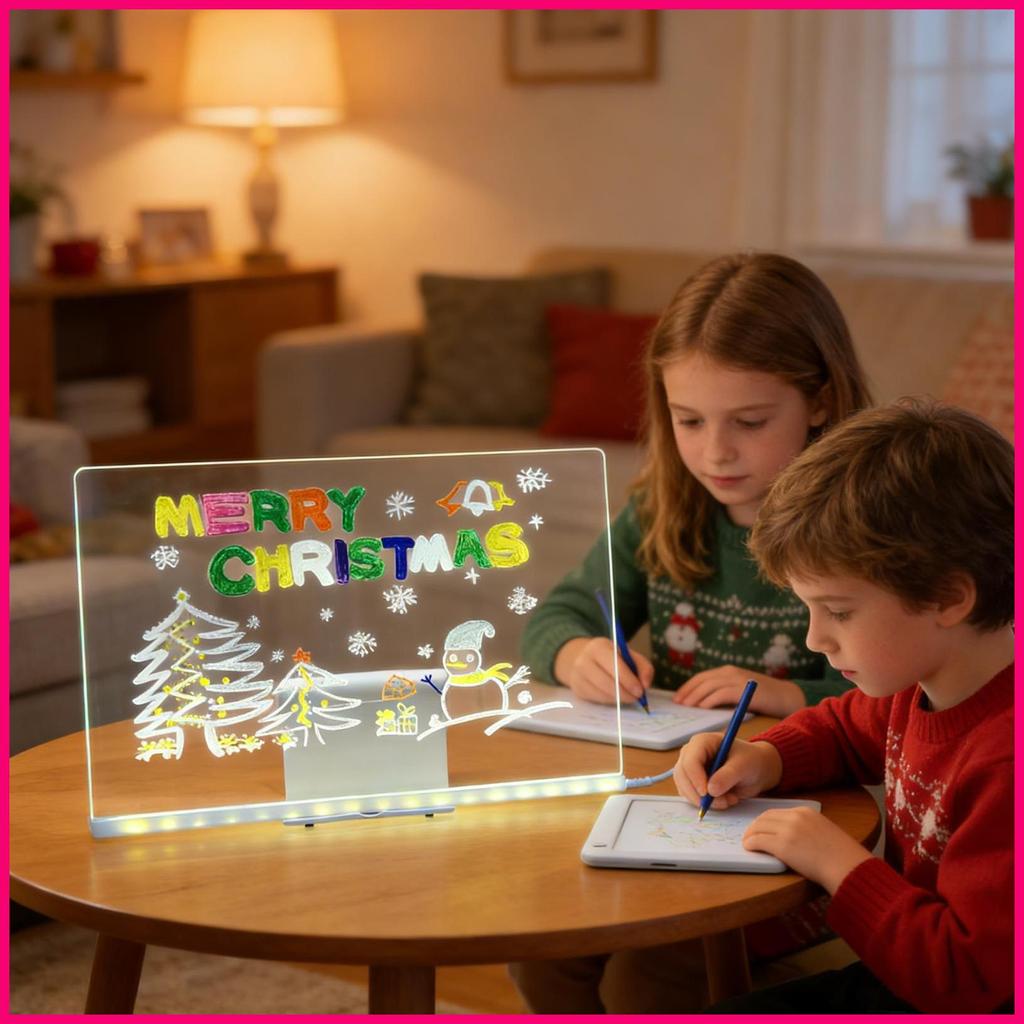 LED Doodle Board Led Writing Board สําหรับเด็ก 7 ปากกา Quick-Drying Luminous Writing Pad สําหรับโรงเ