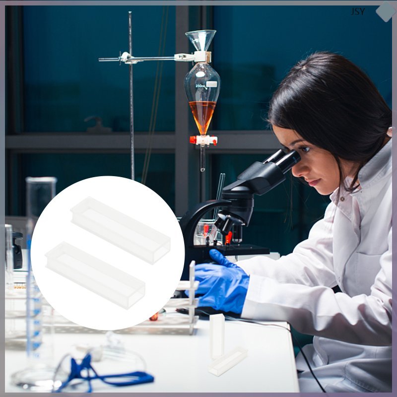 2 ชิ้นแก้ว Cuvette สําหรับการวิเคราะห์ที่มีการออกแบบ Lab โปร่งใส junshaoyip
