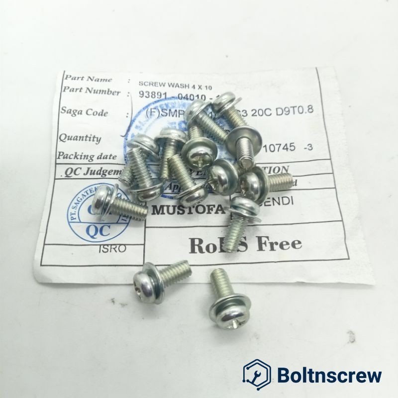 BOLT M4X12 ORIGINAL BOLT 7 M4 1 ซม. CARBURETOR BOLT DOBELE RING BOLT ORIGINAL BoltnScreaw Bekasi Aes