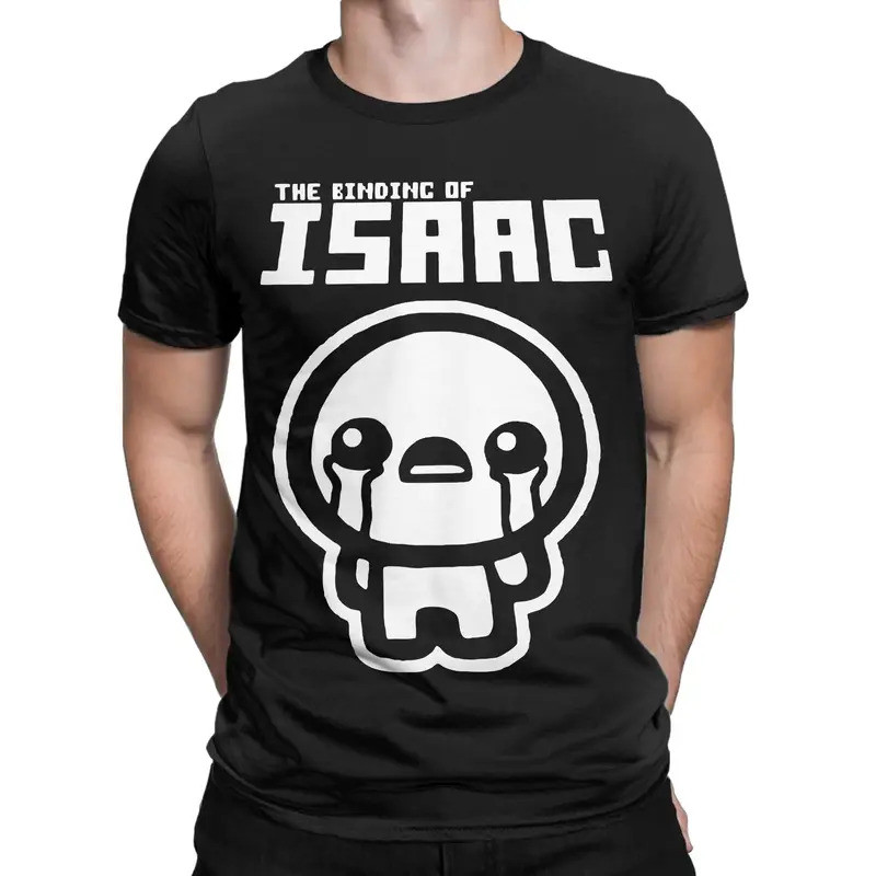 เสื้อยืดผู้ชายลาย Funny The Binding of Isaac ผ้าฝ้าย 100% แขนสั้น คอกลม