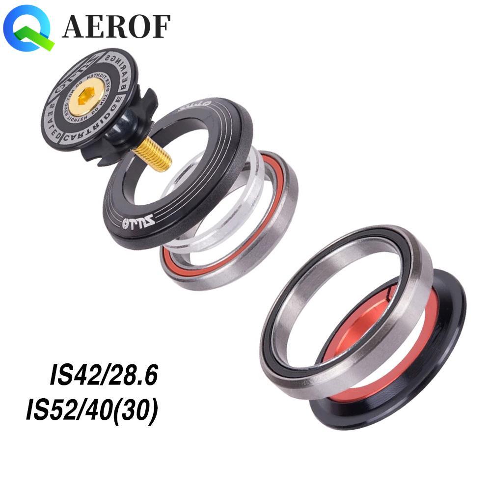 AEROF ชุดหูฟังจักรยาน 4252ST แผนที่จักรยานตรงหลอด 1 1/8 "-1 1/2 "IS42 IS52 พวงมาลัยคอลัมน์แบริ่ง