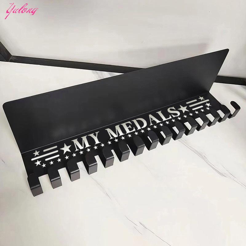[Yulong] รางวัลโลหะสําหรับงานหนักถ้วยรางวัลขาตั้งจอแสดงผลตะขอเหรียญติดผนังออแกไนเซอร์ผู้ถือเหรียญจอแ