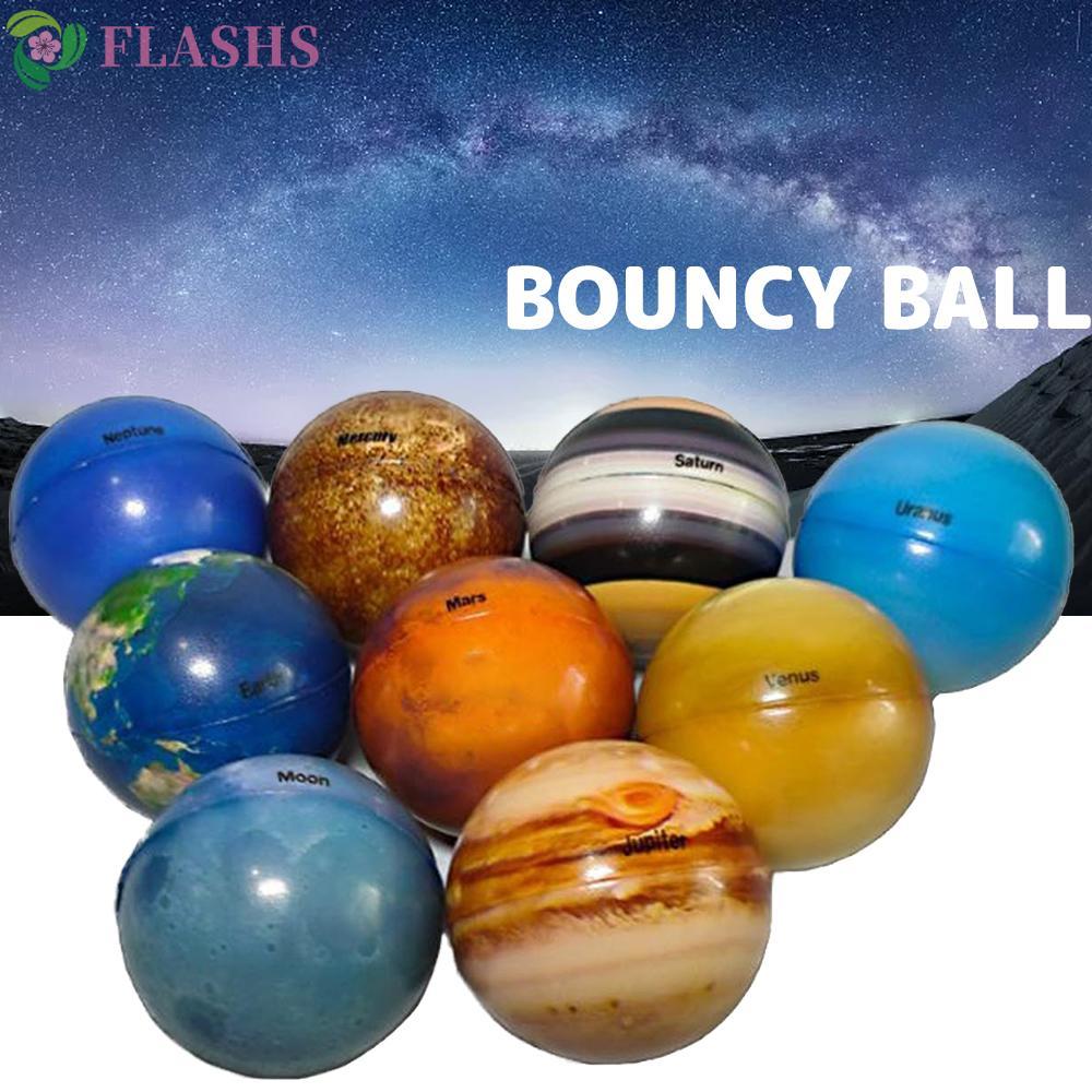 FLASHSYN Moon Star Ball Bouncy Ball ระบบพลังงานแสงอาทิตย์สําหรับเด็กของเล่นลูกบอลฟองน้ําความเครียดบร