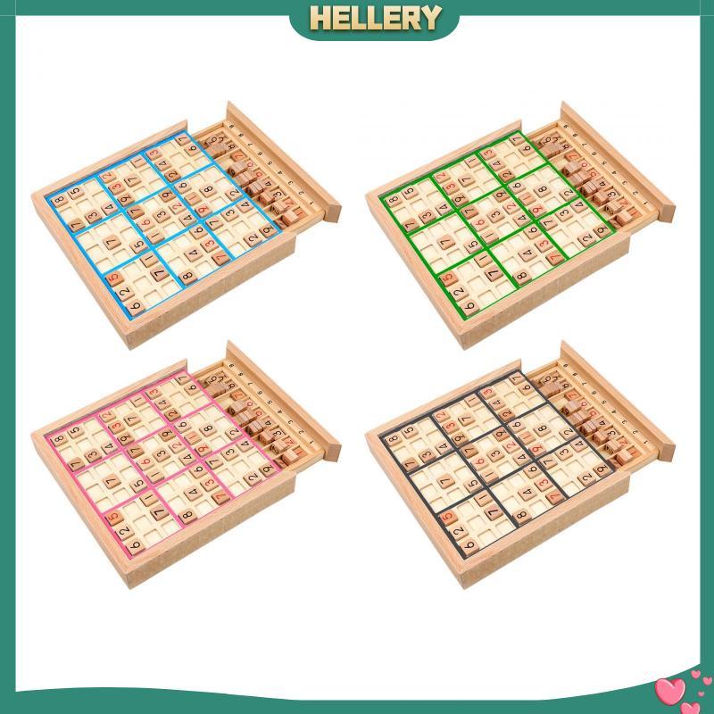 [HelleryTH] ไม้ Sudoku เกมกระดานเกมครอบครัวแบบพกพาภาษาอังกฤษคู่มือ Jiugongge ของเล่นสมอง Teaser เดสก