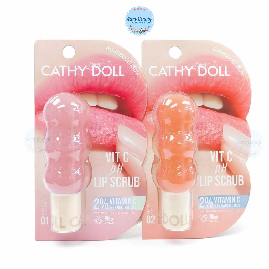 Cathy Doll Vit C pH Lip Scrub 2.3g ลิปสครับปากนุ่ม ชุ่มชื้น ลิปแคร์ เคที่ดอลล์
