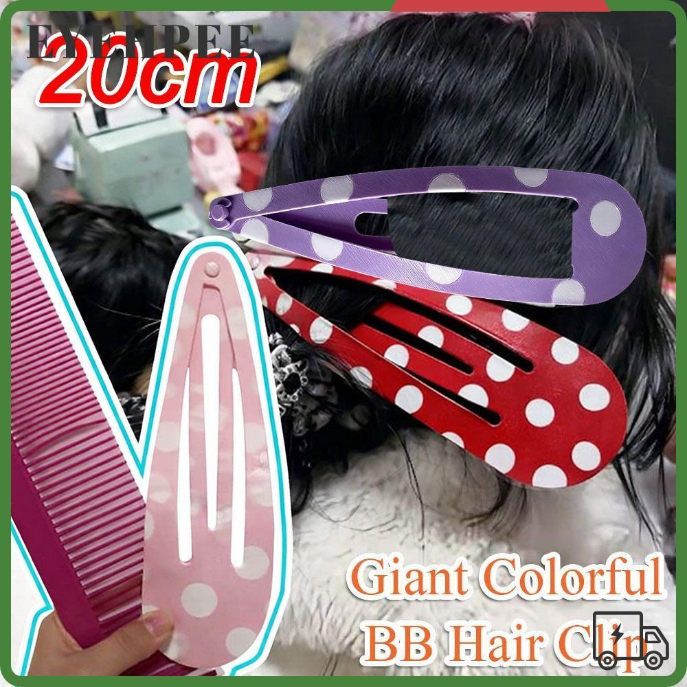 EYEHPEE กิ๊บยักษ์พิมพ์ BB ขนาด 20 ซม. สไตล์ตลกและมีสีสัน สำหรับติดผม