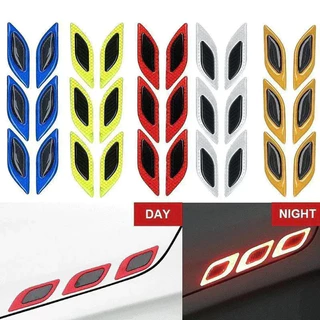 6ชิ้น/เซ็ตรถสติกเกอร์สะท้อนแสงป้องกันรอยขีดข่วนความปลอดภัยเตือนสติกเกอร์สําหรับรถบรรทุกมอเตอร์อัตโนมัติอุปกรณ์ตกแต่งภายนอก