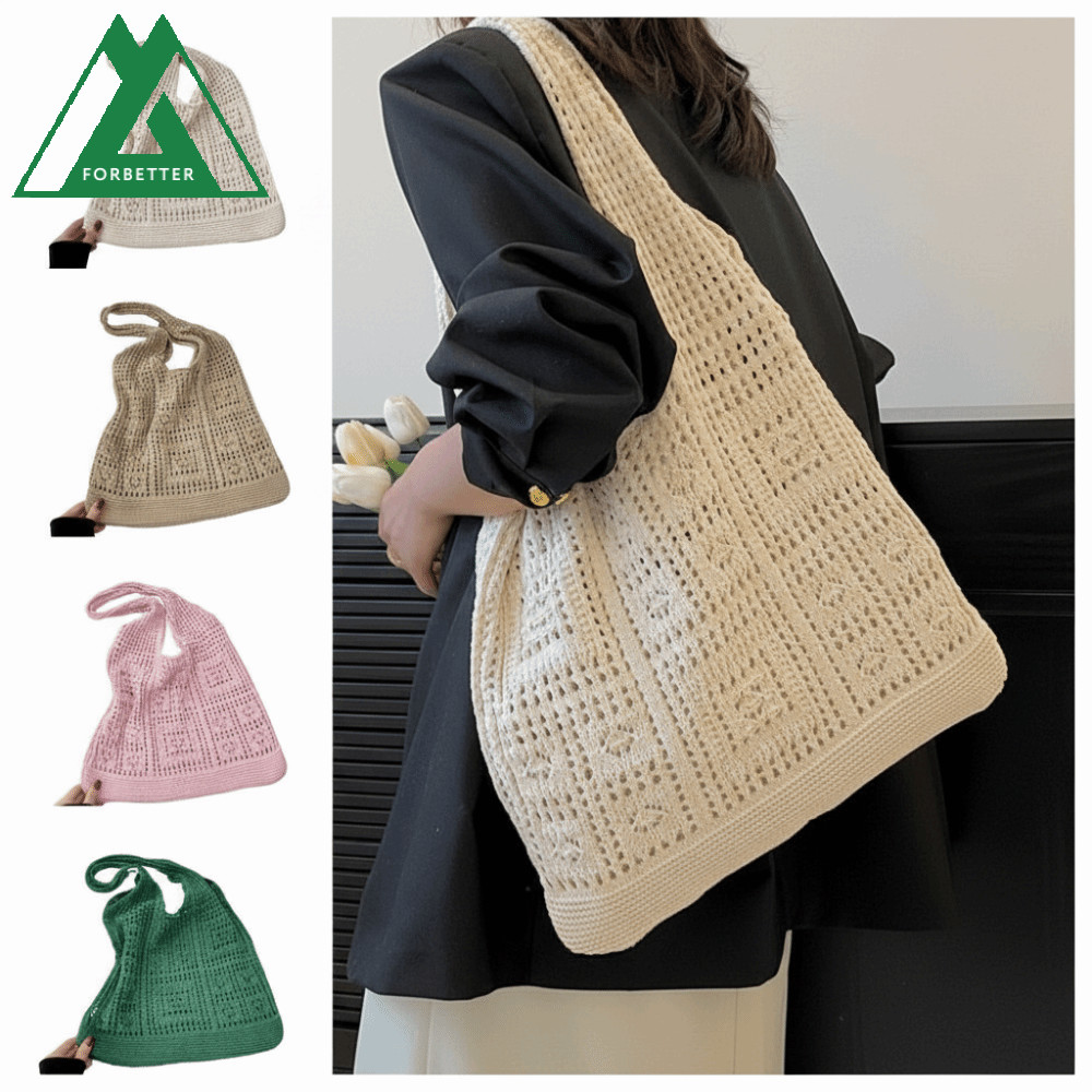 กระเป๋า crocheted ทรง Boho Chic สะพายได้หลายแบบ พื้นที่เก็บของเยอะ