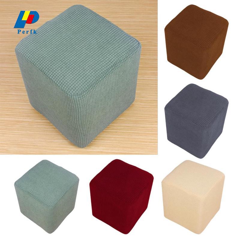 [yostkgr] Stretch Storage Ottoman Slipcover Elastic สี่เหลี่ยมผืนผ้าสตูลวางเท้าผ้าคลุมโซฟาพับ