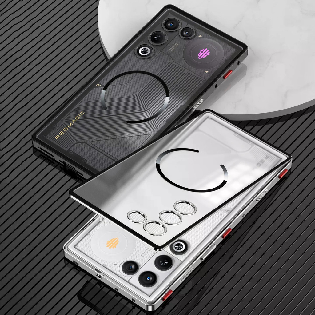 Magnetic Aluminium กรอบโลหะกันชน Clear Matte อะคริลิคด้านหลังสําหรับ ZTE nubia RedMagic 11 Air Red Magic 11 11S Pro Plus 11 Pro + กรณีด้านหลัง