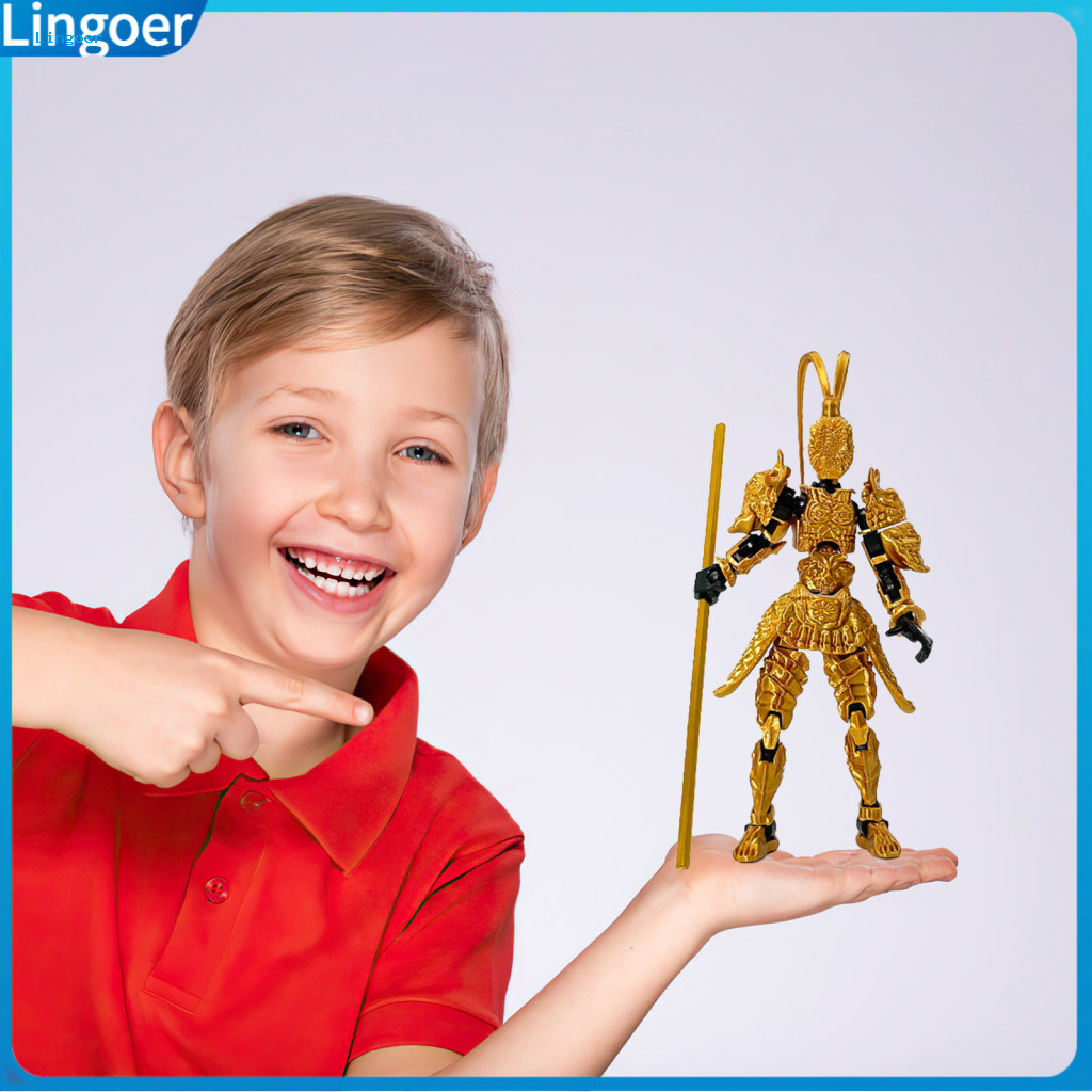 Lingoer 3d พิมพ์ Wukong รูป Wukong เดสก์ท็อปตกแต่ง 3d พิมพ์ Wukong Action Figure พร้อมข้อต่อที่สามาร