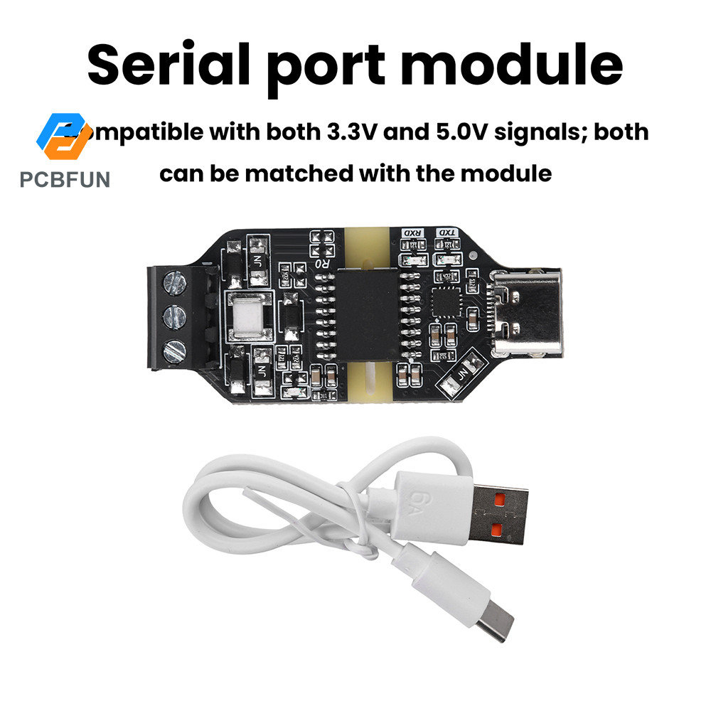 Pcbfun CH343P USB ความเร็วสูงถึง RS485 โมดูลอนุกรมแปลงแยก 6Mbps