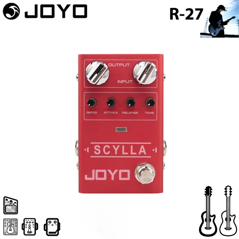 JOYO จอย ร-27 ไซลลา กีตาร์และเอฟเฟคเบสพร้อมปุ่มบีบบีบเสียงต่ําและไดนามิกสูง สําหรับกีตาร์ไฟฟ้าเบส R 