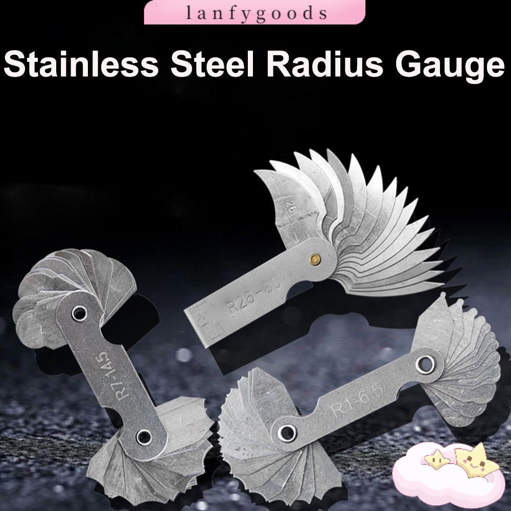 LANFYGOODS 16 ชิ้น/เซ็ต Radius Gauge Radius Fillet Gauge สําหรับการวัดอุตสาหกรรมเครื่องกลึงเครื่องมื
