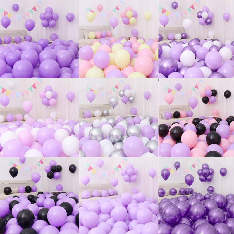 (ร้านไทย)เซ็ตลูกโป่งพาสเทลโทนสีม่วง สีสดใส เซ็ต30ใบ จับคู่สีไว้ให้แล้ว เลือกได้เลย (SBB)
