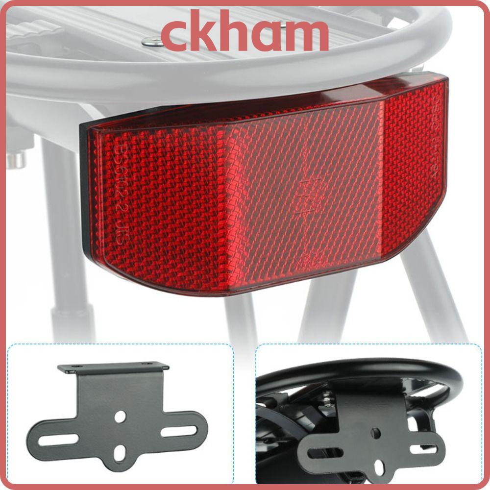 CKHAM แผงสะท้อนแสงไฟท้ายจักรยาน อะคริลิคโลหะ สีแดง-ดํา ติดตั้งแนวตั้ง/แนวนอน พร้อมกระเป๋าเดินทาง