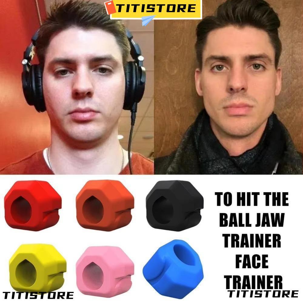 TITISTORE Jawline Exerciser, Anti-stress Silicone Jaw Trainer, BPA Free Exerciser Shaper Gum Tablets