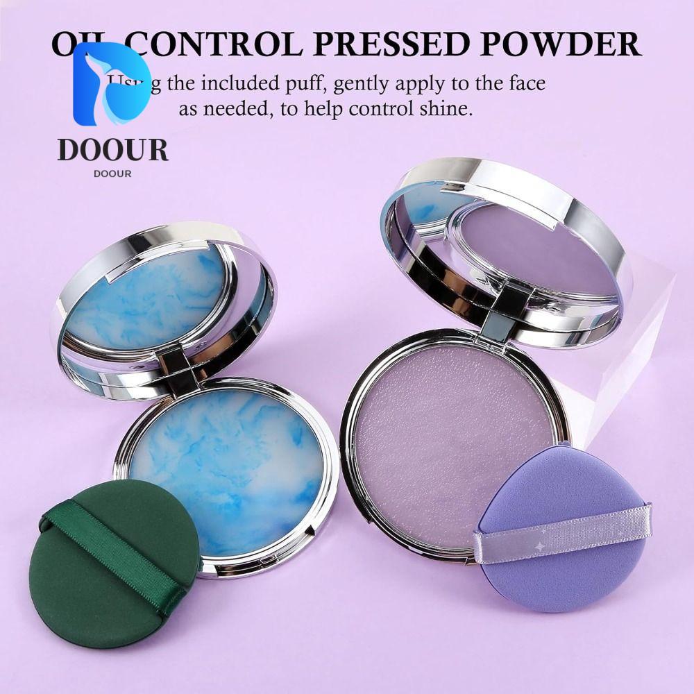 DOOUR Oil Control Pressed Powder, with Powder Puff Lavender Pressed Setting Powder, Creative Long La