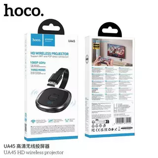 HOCO UA45 อุปกรณ์สะท้อนหน้าจอไร้สาย Full HD 1080P 60Hz เชื่อมต่อ WiFi & P2P ดูจอใหญ่คมชัด อุปกรณ์แคสต์จอ hc5