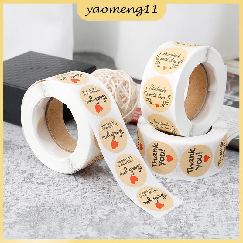 YM 500 ชิ้น Thank You Stiers Seal Labels รอบป้ายกระดาษ stier สําหรับตกแต่ง TH