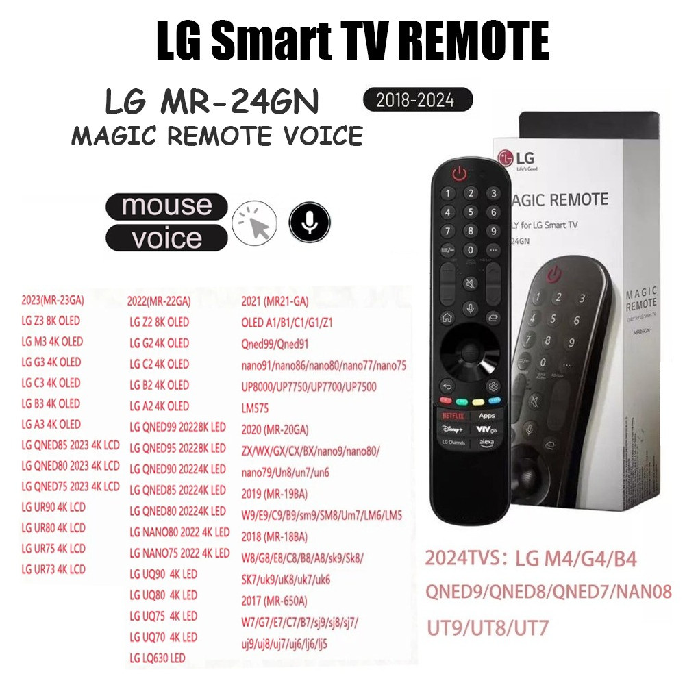 Magic Remote รีโมททีวี Only LG Smart TV รีโมท (สั่งงานด้วยเสียง/เมาส์) 4K UHD RM24GN for 2017-2024