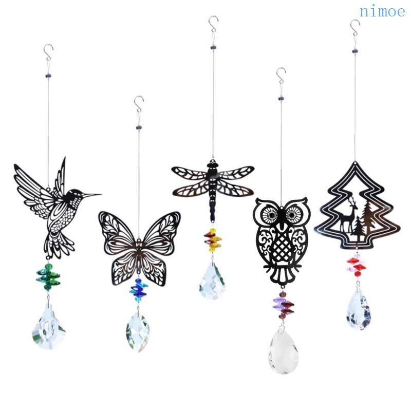 Nio Crystal Garden Suncatcher สําหรับผีเสื้อแขวนจี้ลมตีระฆัง Rainbow Pris
