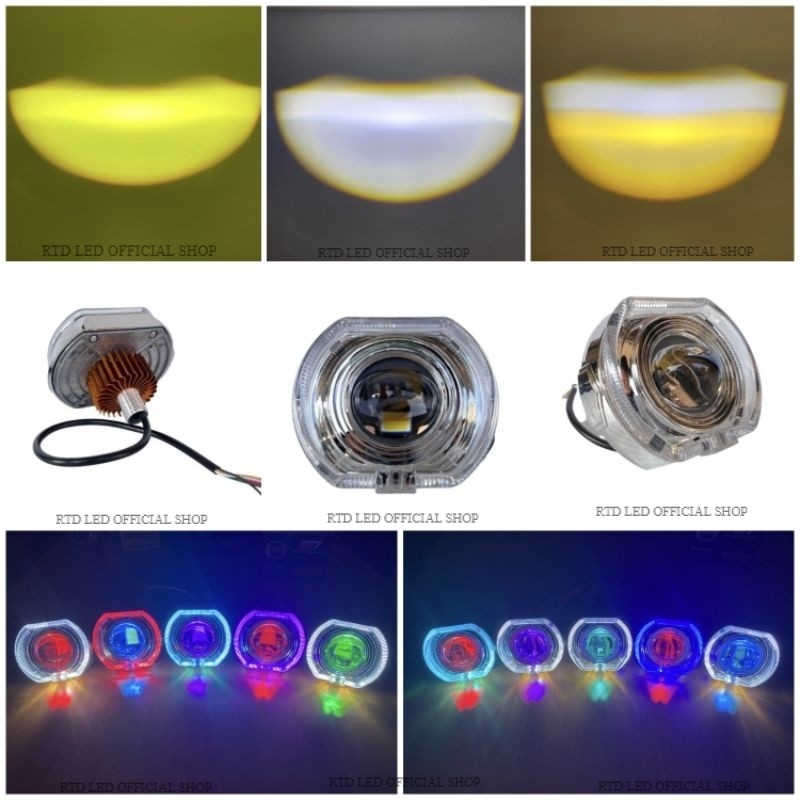 ไฟหน้าโปรเจคเตอร์บิลด์ 4.5 นิ้ว Cr7 Angel Eyes + Devil Led 45 วัตต์