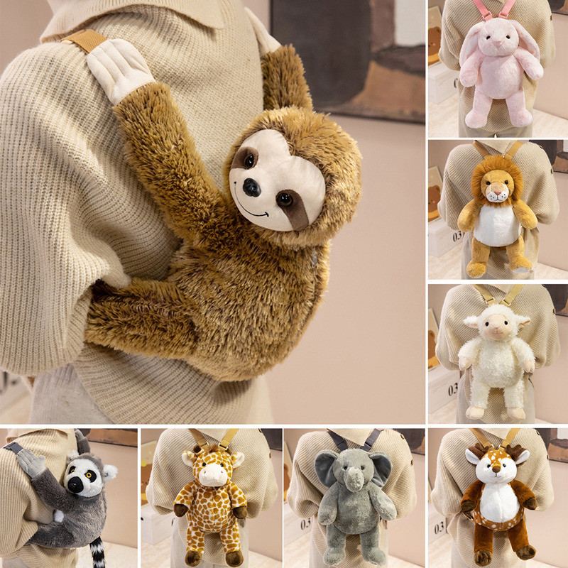 กระเป๋าเป้สะพายหลังตุ๊กตา 40 ซม. กระเป๋าตุ๊กตาสัตว์น่ารัก 8 รูปแบบสําหรับเด็กของขวัญท่องเที่ยว