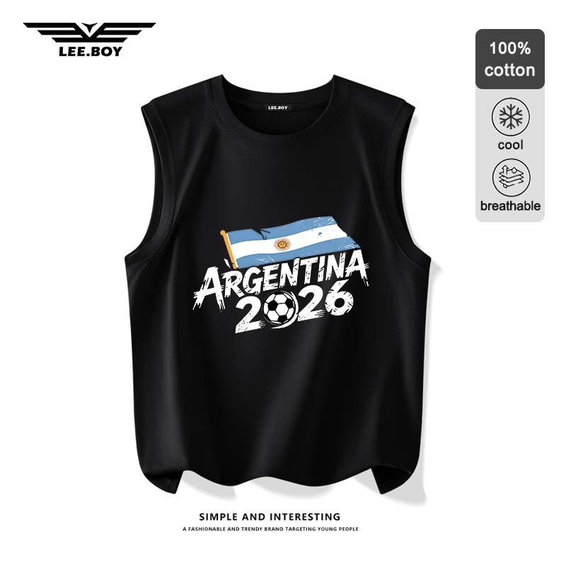 คอกลม เสื้อกล้ากีฬา แฟชั่นสำหรับผู้ชาย FIFA World Cup 2026™  Argentina สกรีนลาย ใหม่ พร้อมส่งในไทย
