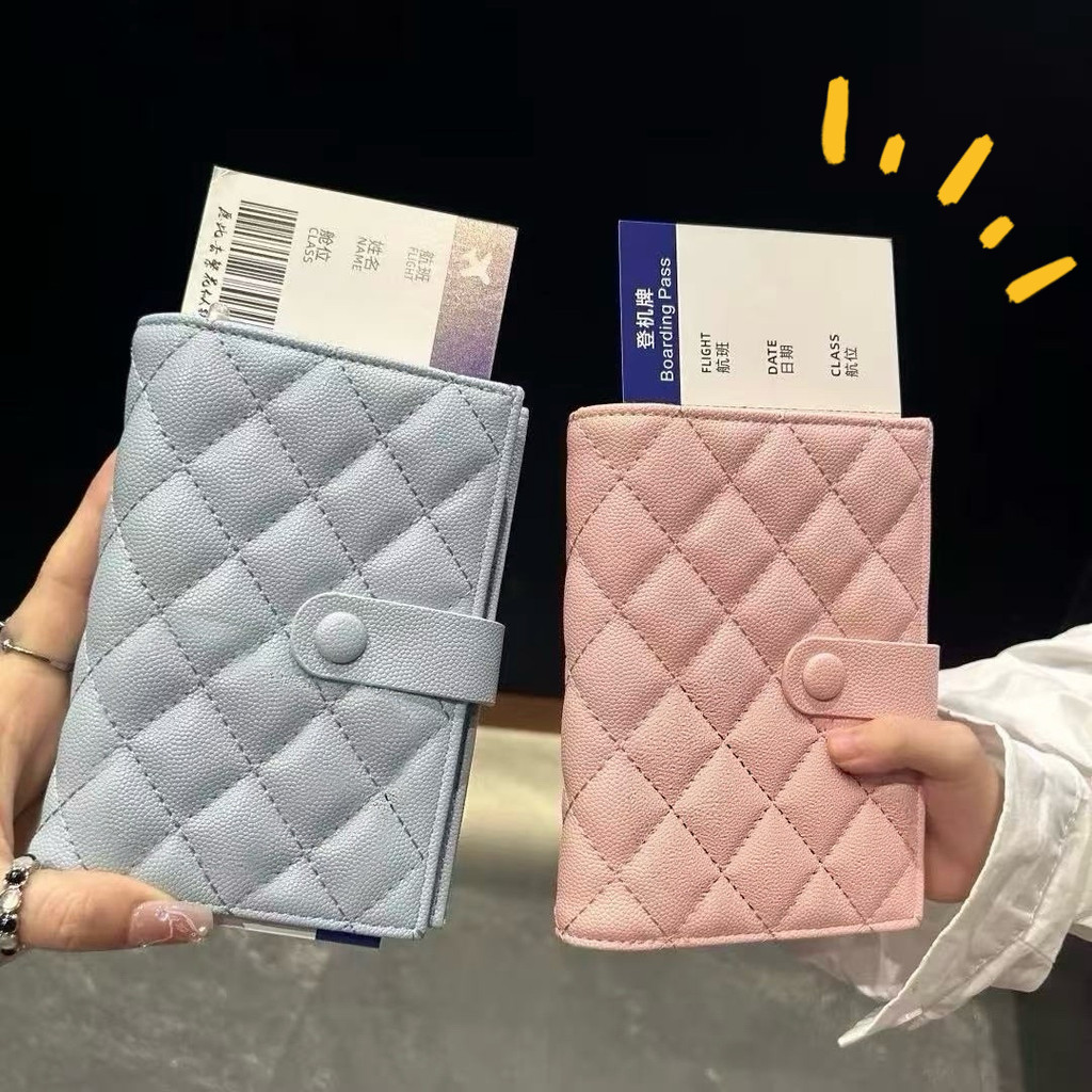 กระเป๋าหนังสือเดินทางลายตาราง หนัง PU แบบบาง มีช่องใส่บัตรเครดิตหลายใบ ใช้งานง่าย ATCCH