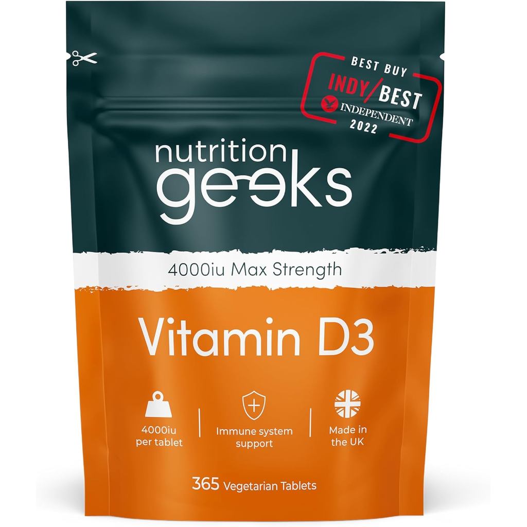 Geeks Nutrition, วิตามินดี 4000 iu - ชั้น 1 ปี, 365 เม็ดตื้นง่ายมังสวิรัติ D3 iu, plet ความแข็งแรงสู
