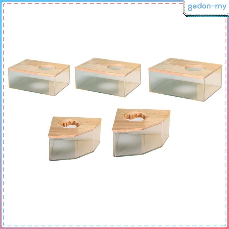 Hamster Sand Bath Box, Transparent Acrylic Sand Bath Container & Hamster House and Accessories for H