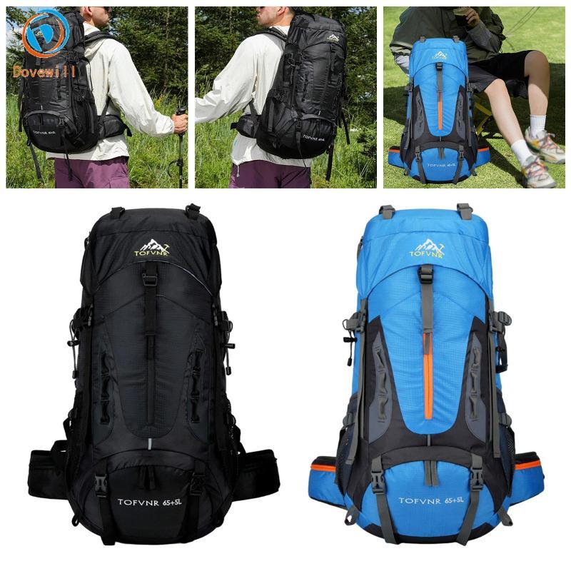 Dovewill กันน้ํา 70L กระเป๋าเป้สะพายหลังเดินป่าขนาดใหญ่ Outdoor Travel Camping Rucksack Trekking Day