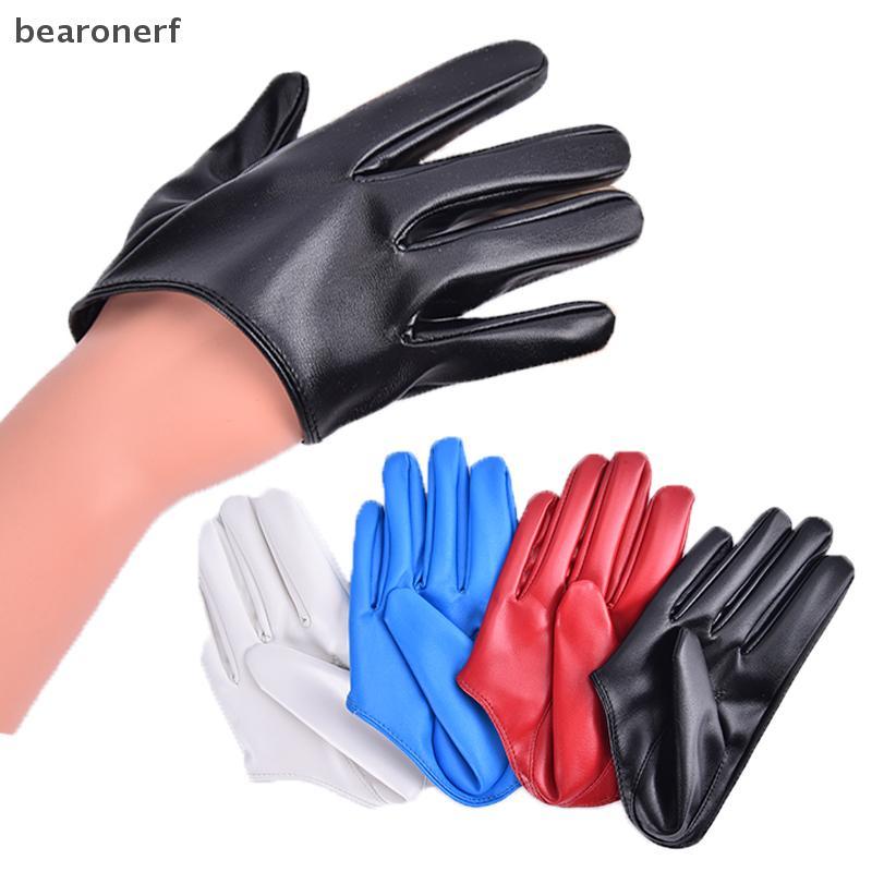 Bearonerf] ถุงมือหนังเซ็กซี่ดีไซน์ใหม่สําหรับผู้หญิงถุงมือหนัง PU ครึ่งปาล์ม Party Show ใหม่