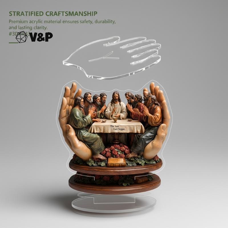 [V&PT] ฉากอะคริลิค 2D ของพระเยซูวันเกิดรูปปั้นศิลปะตกแต่ง Calm Warm Desktop เครื่องประดับสําหรับ Hom