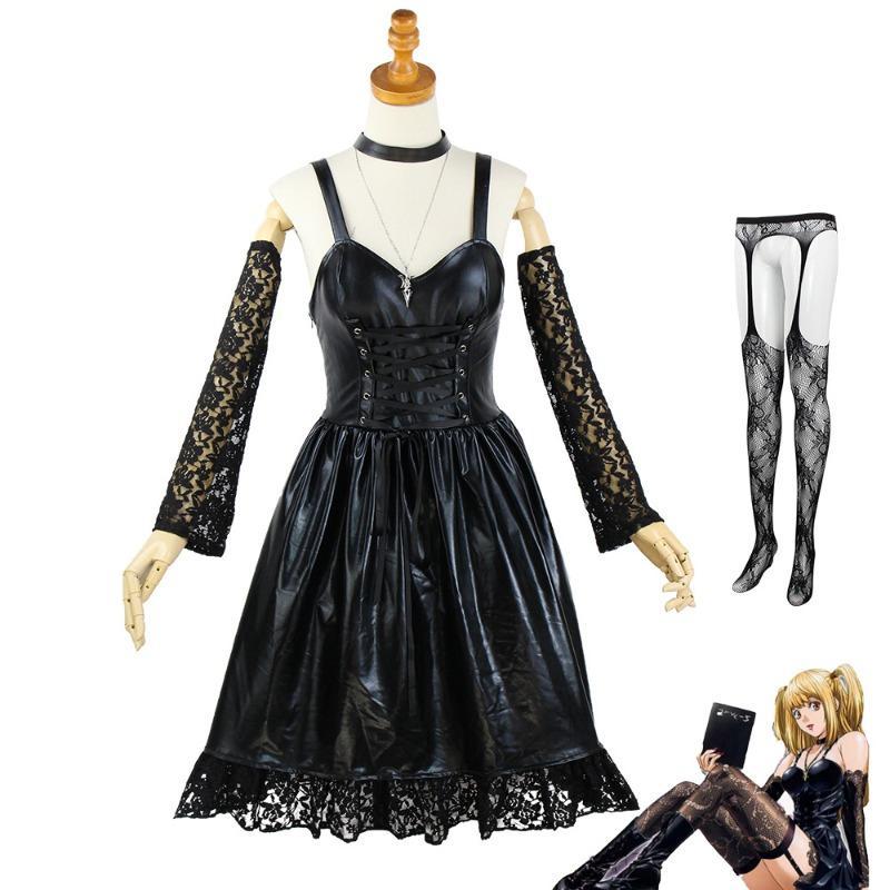 DEATH NOTE Misa ชุดเดรสสีดําเครื่องแต่งกายคอสเพลย์ปาร์ตี้บทบาทเล่น Amine ฮาโลวีน