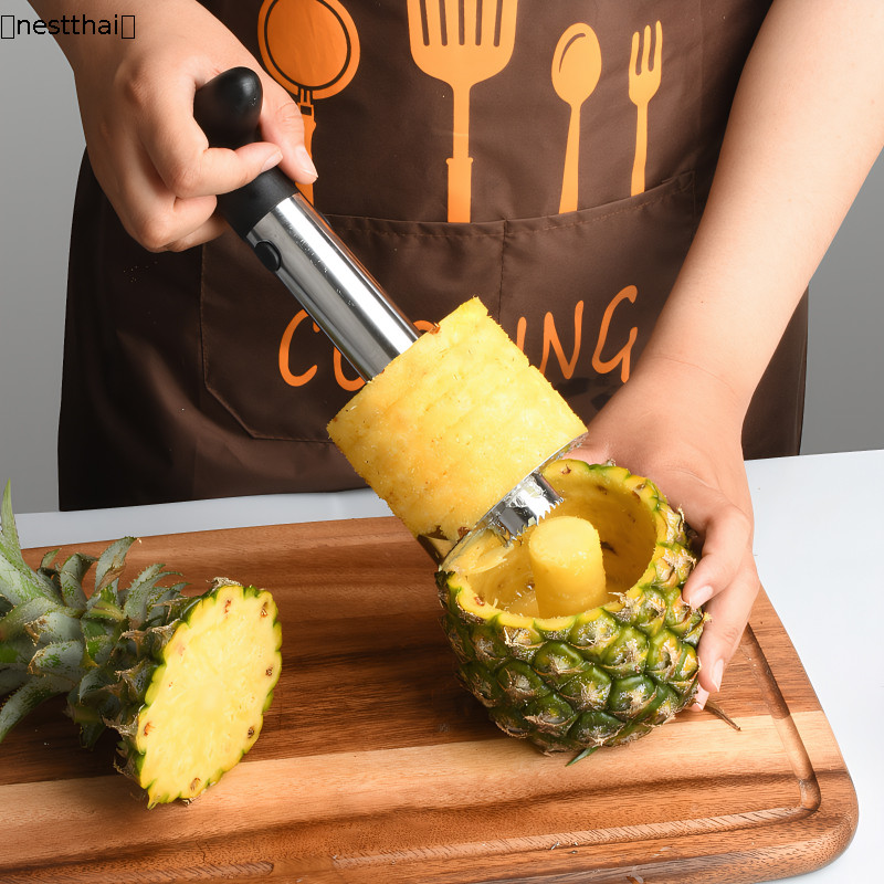 🍉nestthai🍉ที่ปอกสับปะรด คว้านแกน หั่นเป็นแว่น 3 in 1 Pineapple Peeler Corer Slicer มีดปอกสับปะรด ที่หั่นสับปะรด สำหรับ