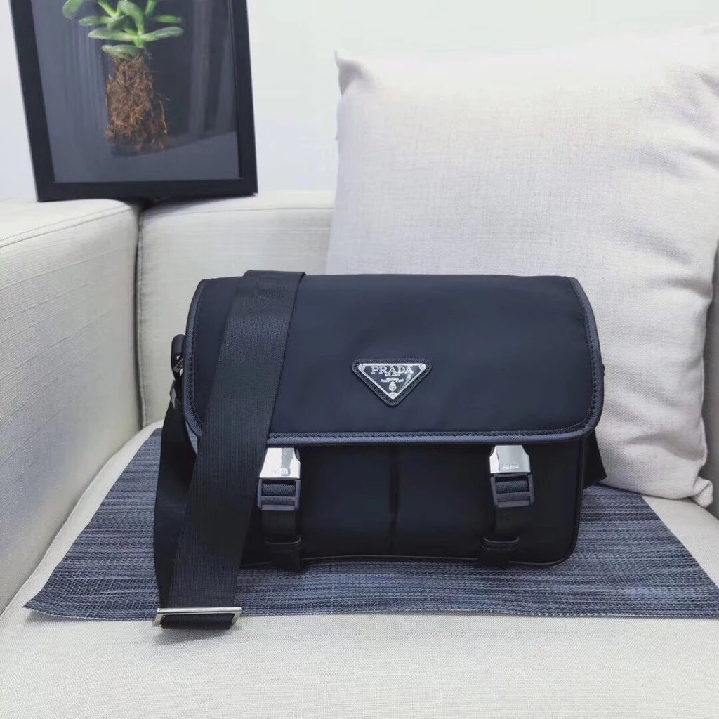 Prada Bag Mens Nylon Messenger Bag Mens Bag Nylon Shoulder Messenger Bag Business Flap Messenger Bag
