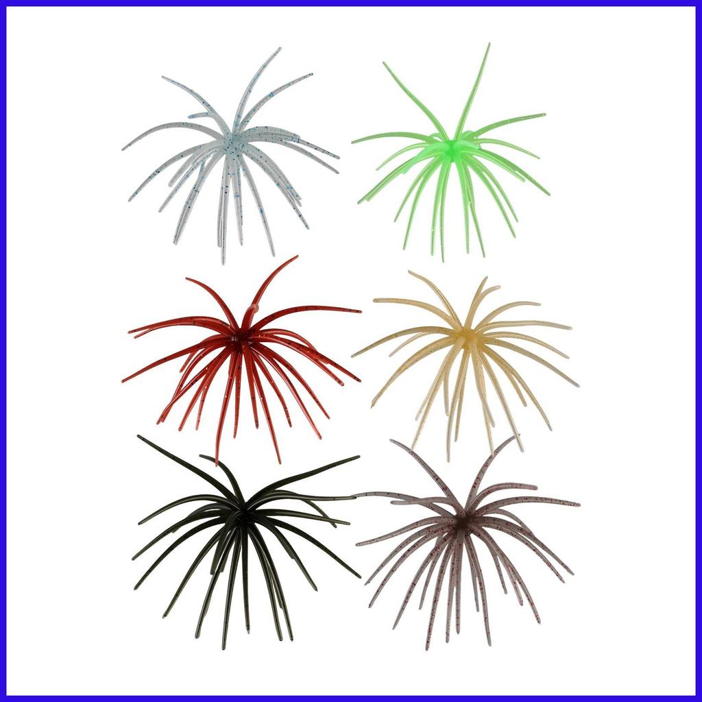 ลอย Sea Urchin เหยื่ออ่อน 6 ชิ้น Tentacled Swimbait Tackle Sea Urchin เหยื่อสําหรับน้ําจืดน้ําเค็ม P