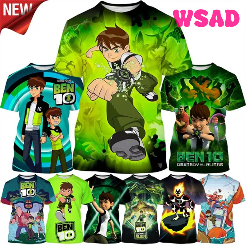 ใหม่ Omnitrix Ben10 การ์ตูน 3D พิมพ์เสื้อยืดแขนสั้น O-คอ สําหรับผู้ชายผู้หญิง ฤดูร้อน เด็ก คุณภาพสูง
