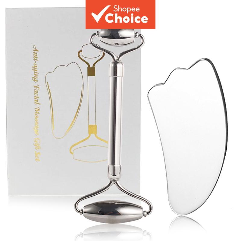 ชุดกระดานลูกกลิ้งใบหน้า & แตร กัว ชะอํา, เครื่องนวดลูกกลิ้งสแตนเลส, ชุดนวดความงามบนใบหน้า