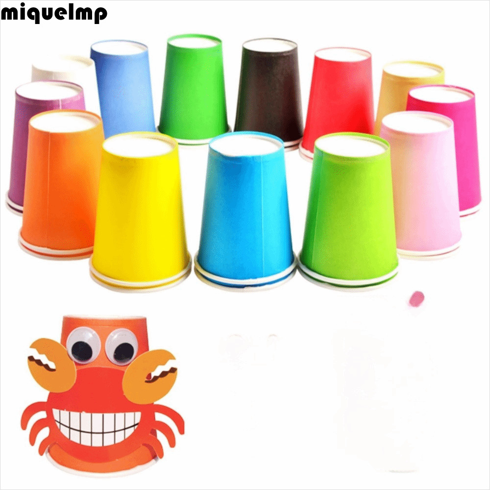 MIQUEL ถ้วยทิ้ง Diy 10 ชิ้นสําหรับงานเลี้ยงวันเกิดกระดาษแต่งงานบนโต๊ะอาหารสีบริสุทธิ์